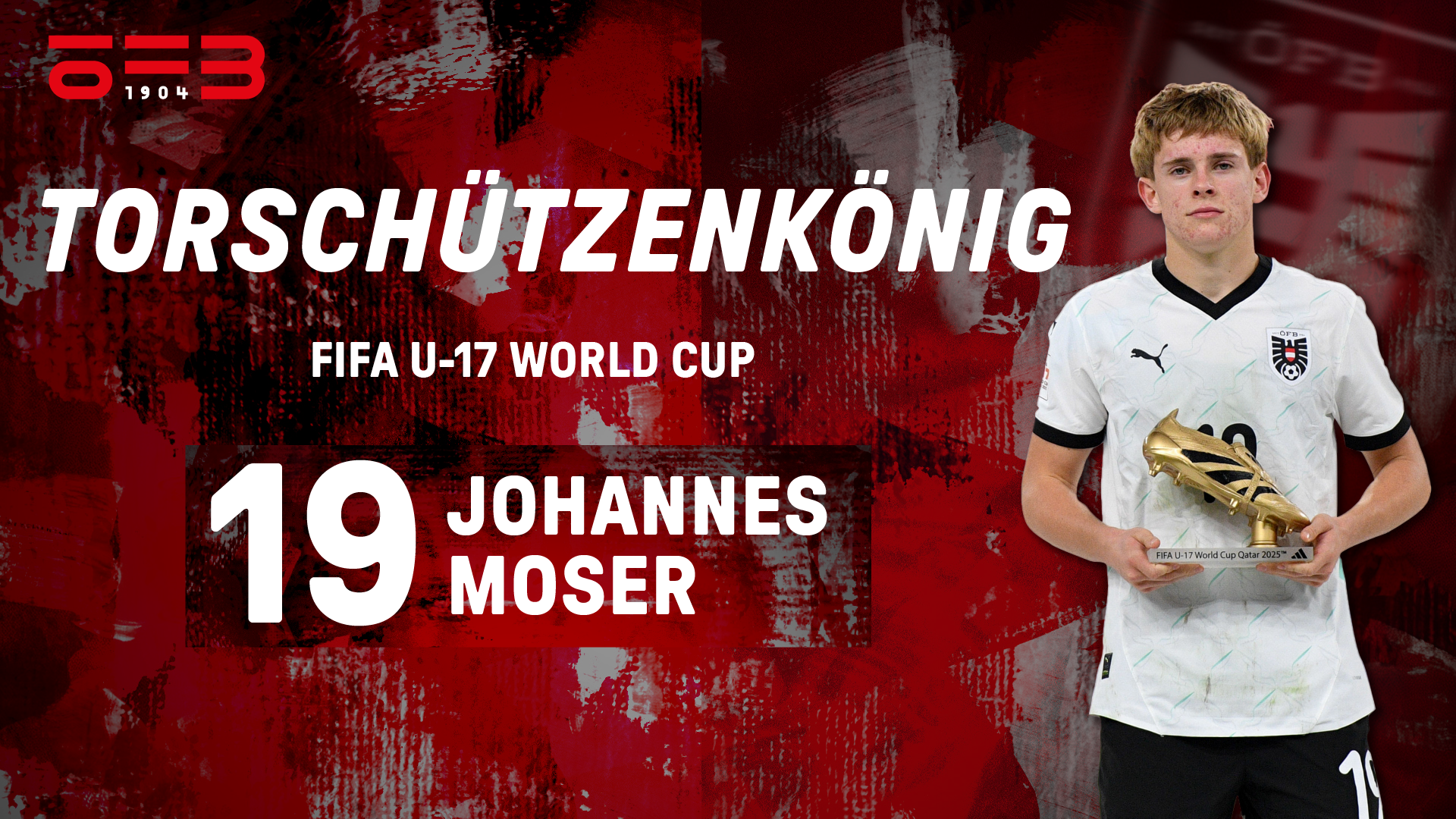 Ehrung von Johannes Moser als Torschützenkönig der FIFA U-17-Weltmeisterschaft